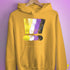 Nonbinary Pride Grunge Exclamation Points Hoodie - Mustard